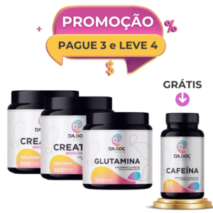 Combo 2 Creatinas + Glutamina GRÁTIS Cafeína